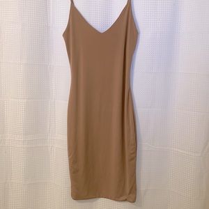 Mind Code Spaghetti straps Tan dress